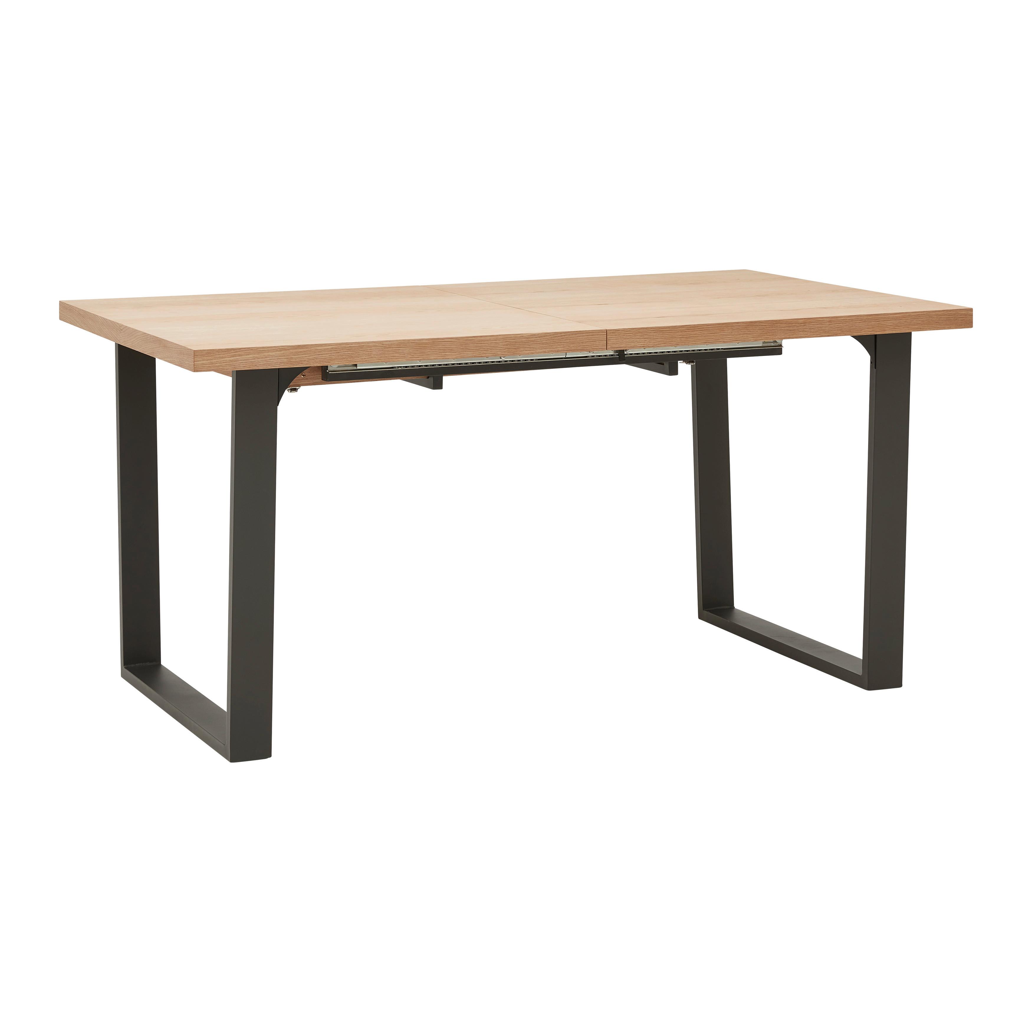 Rozkladací jedálenský stôl KILIAN dub 150-190 cm - čierna/farba duba, Modern, kov/drevo (150-190/90/75cm) - Bessagi Home
