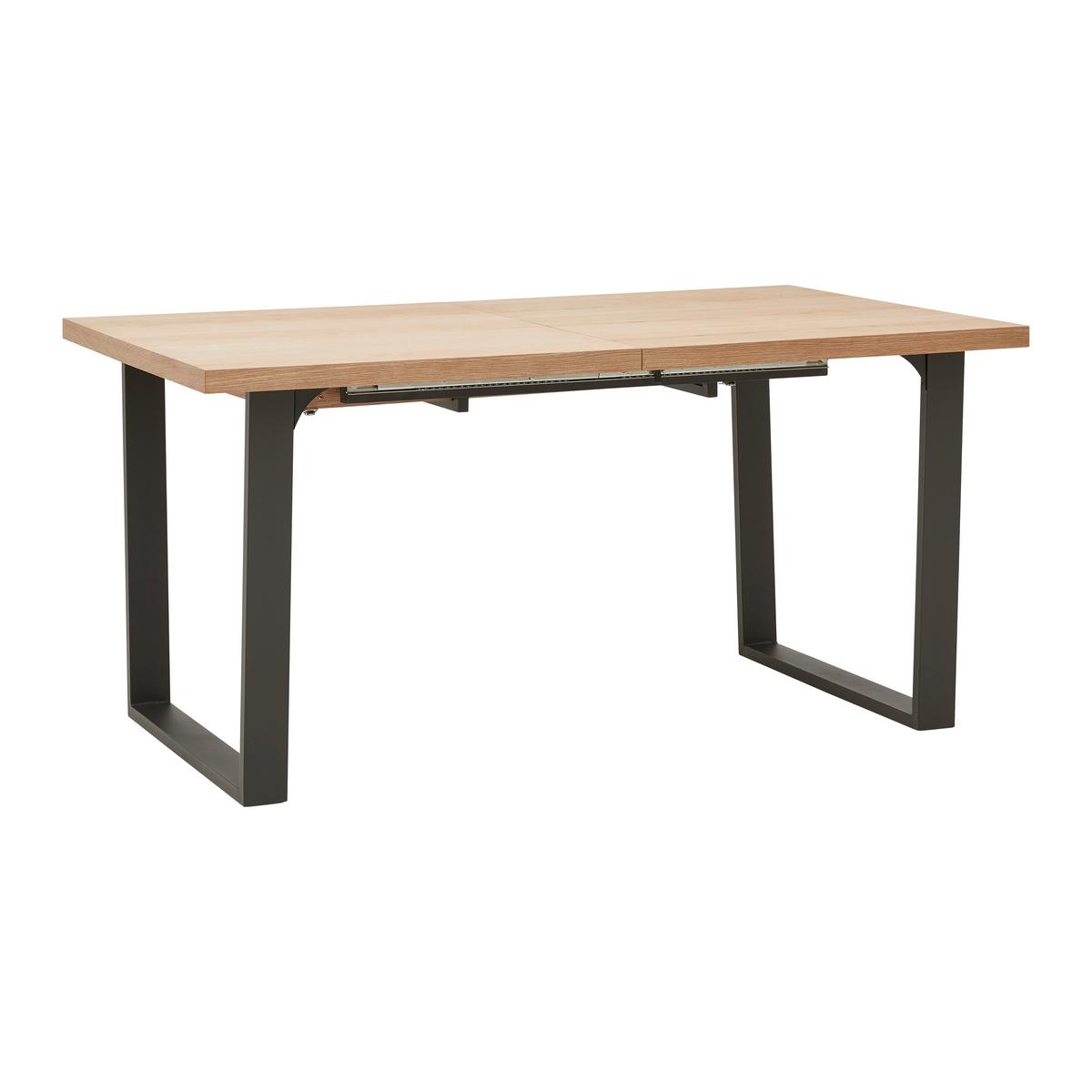 Rozkládací jídelní stůl KILIAN dub 150-190 cm - černá/barvy dubu, Moderní, kov/dřevo (150-190/90/75cm) - Bessagi Home