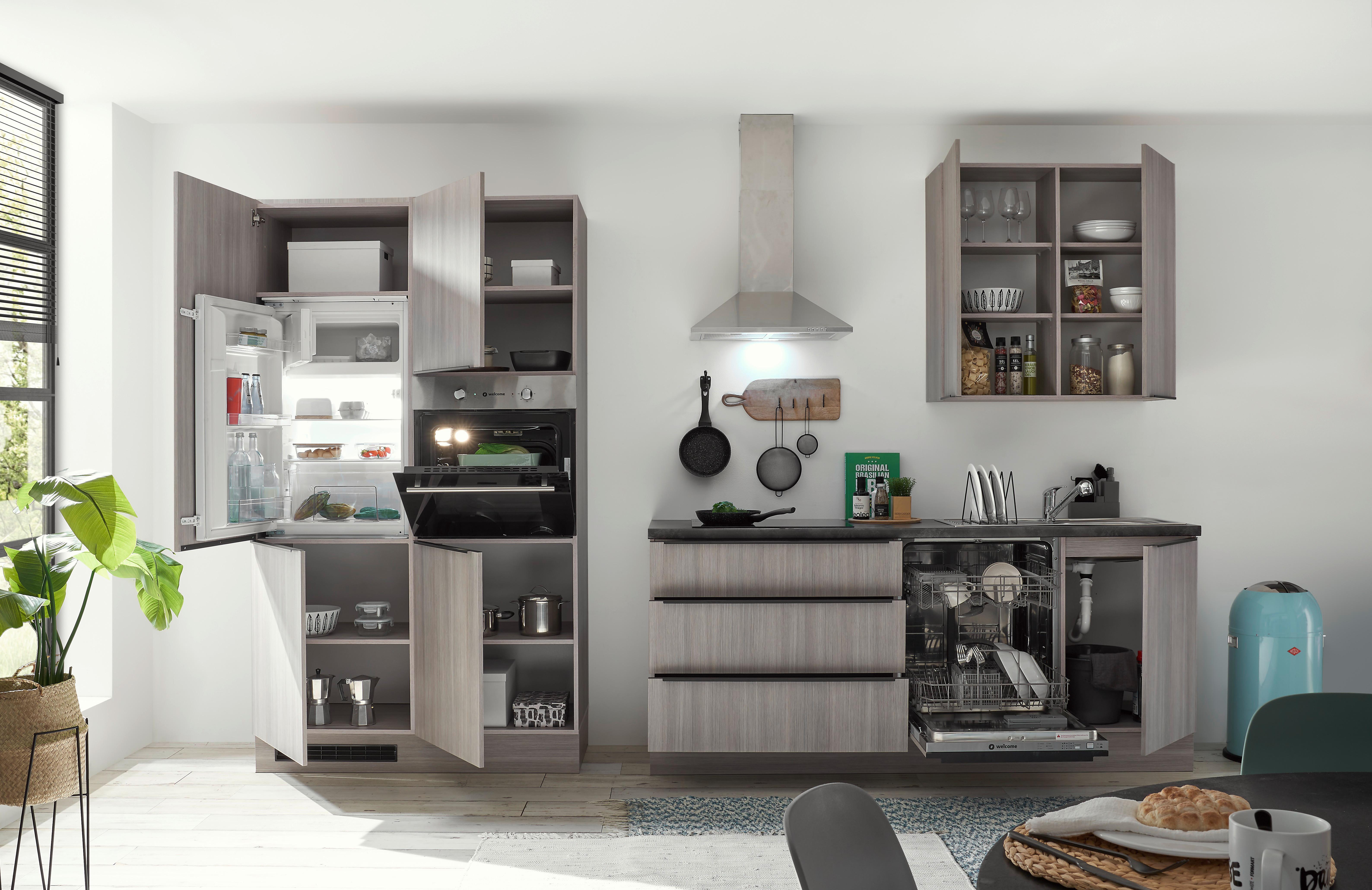 Küchenblock Landzeit Pinienfarben B: 320 Cm - Anthrazit/Pinienfarben, Design, Holzwerkstoff (320cm) - MID.YOU