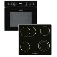 Herdset Wmoc 100 Schwarz B: 59,5 Cm - Schwarz, KONVENTIONELL, Glas/Metall (59,5/59,5/55cm) - Wolkenstein