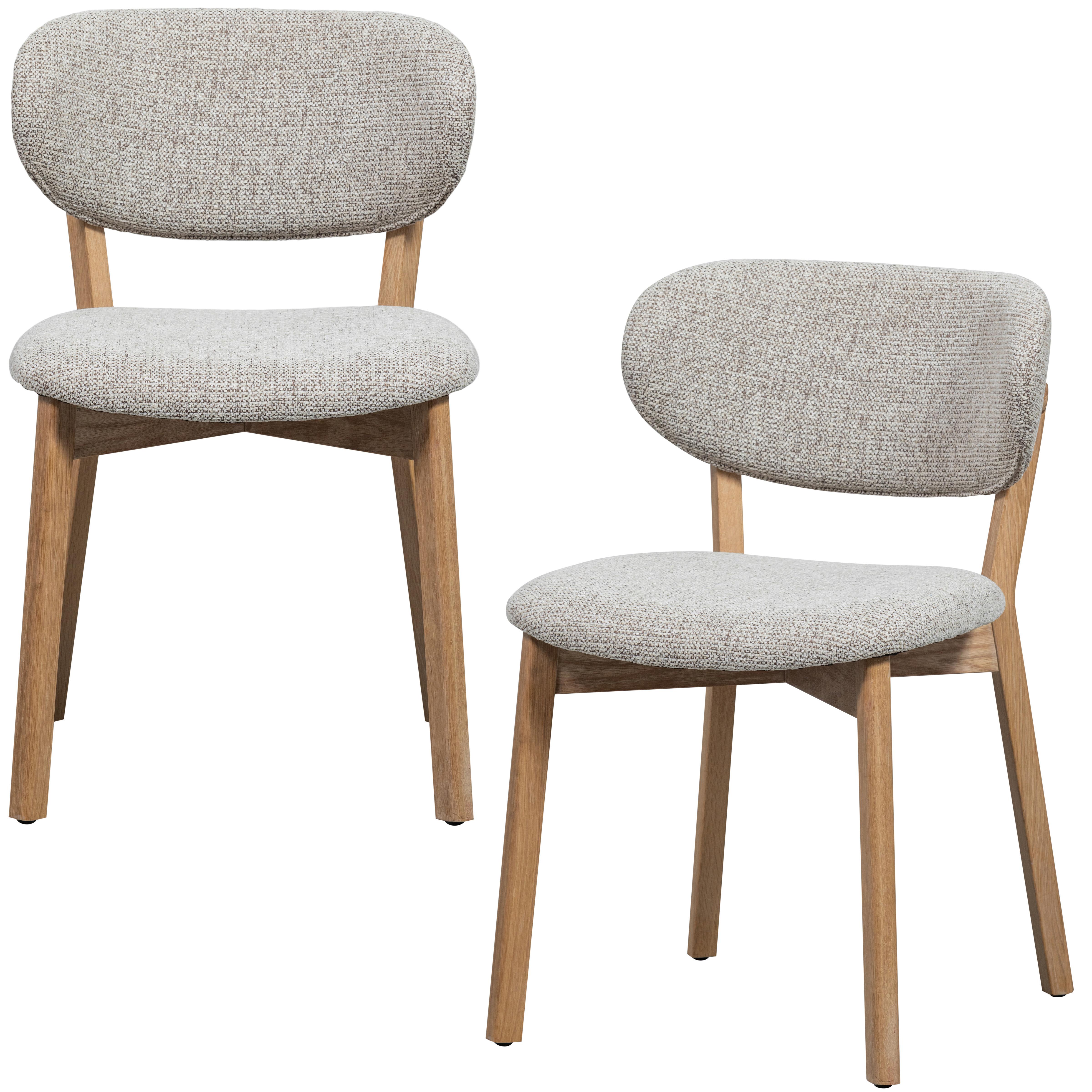 Stuhl-Set Udar Naturfarben B: 51cm - Naturfarben, MODERN, Holz/Textil (51/82/60cm) - Livetastic