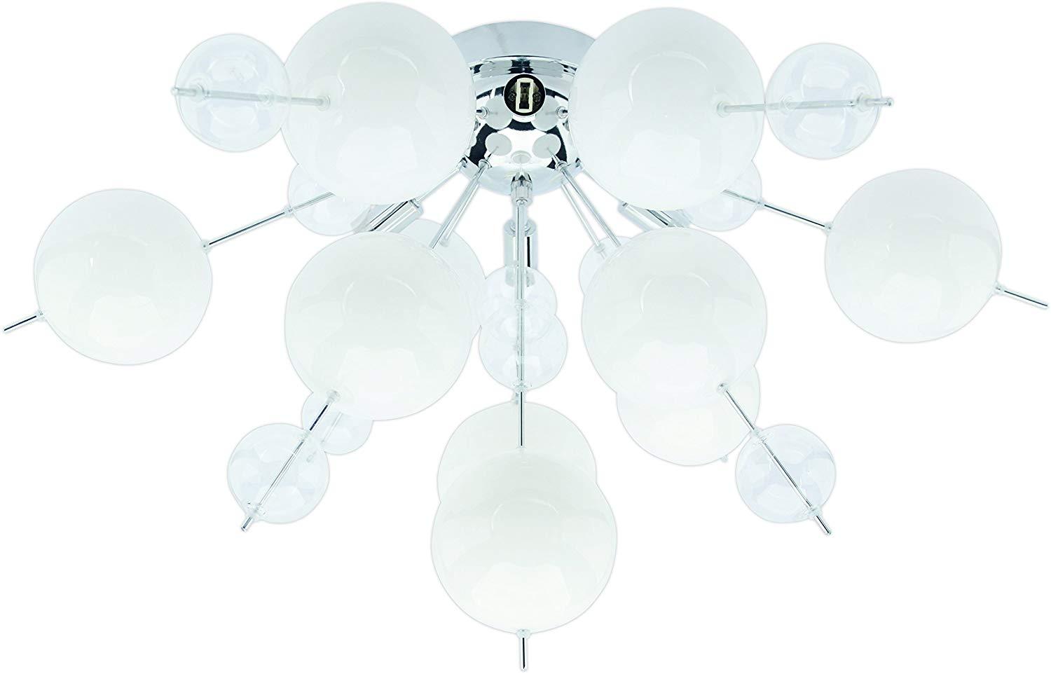 Deckenleuchte Explosion Ø 57 cm 6-Flammig - Chromfarben/Klar, Design, Glas/Metall (57/38cm) - Näve