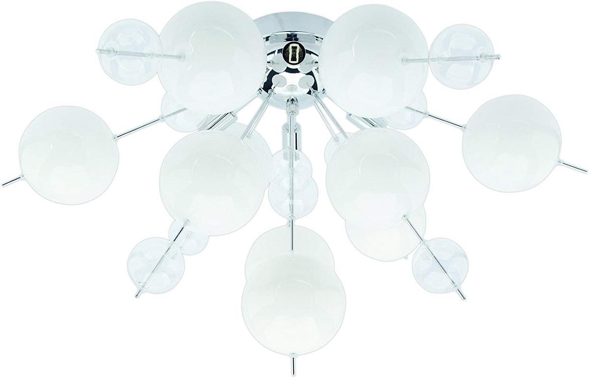 Deckenleuchte Explosion Ø 57 Cm 6-Flammig - Chromfarben/Klar, Design, Glas/Metall (57/38cm) - Näve