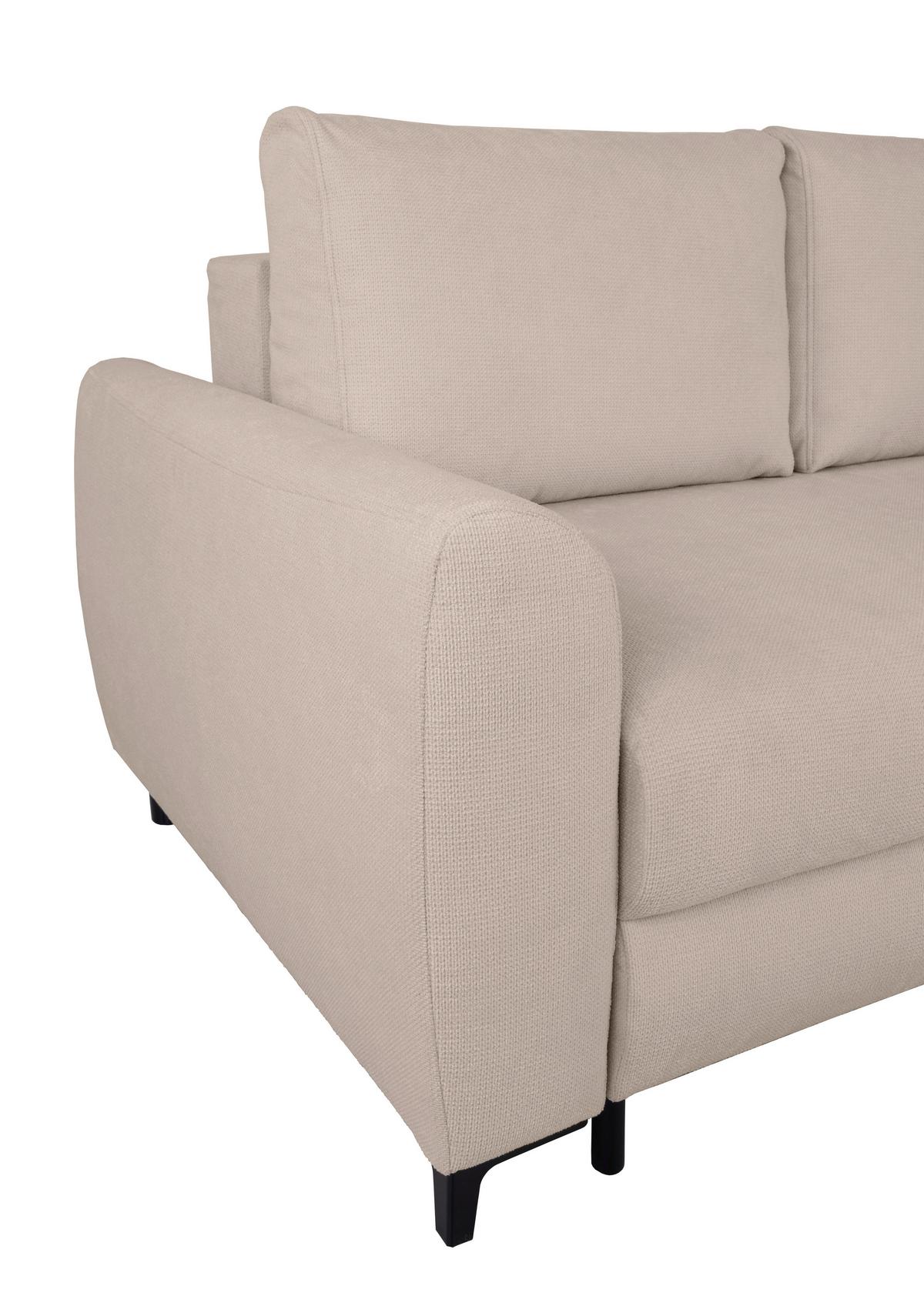 Ecksofa Moli, Beige S: 236 cm - Beige/Schwarz, Design, Textil (236/148cm) - MID.YOU