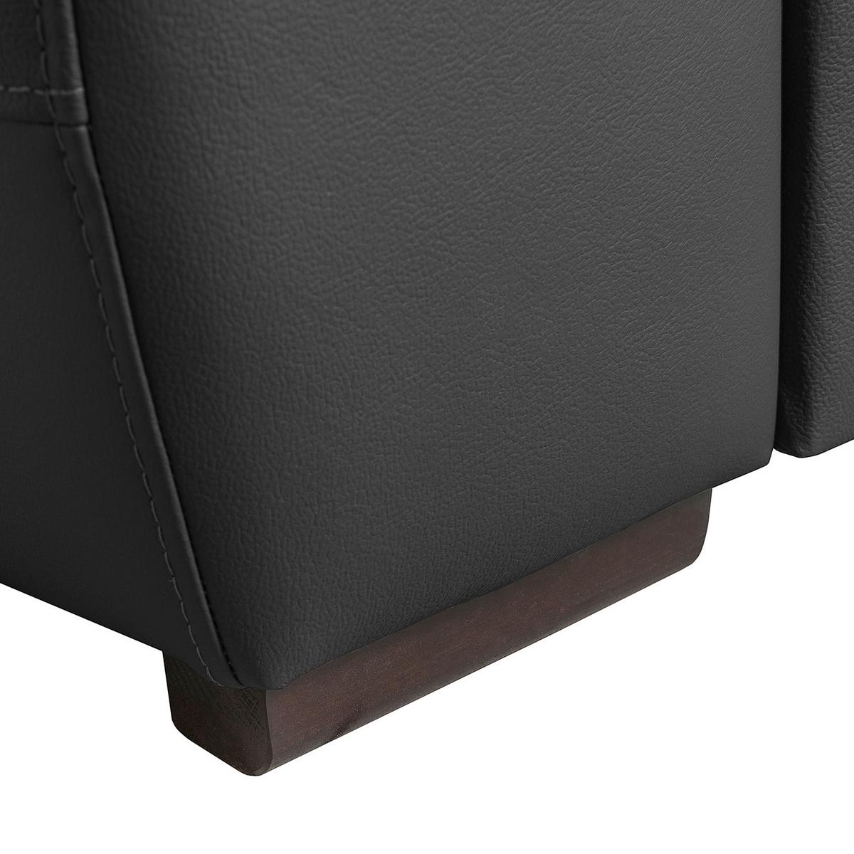 Ecksofa City Schwarz B: 265x265 cm - Wengefarben/Schwarz, Design, Leder (265/265cm) - Livetastic