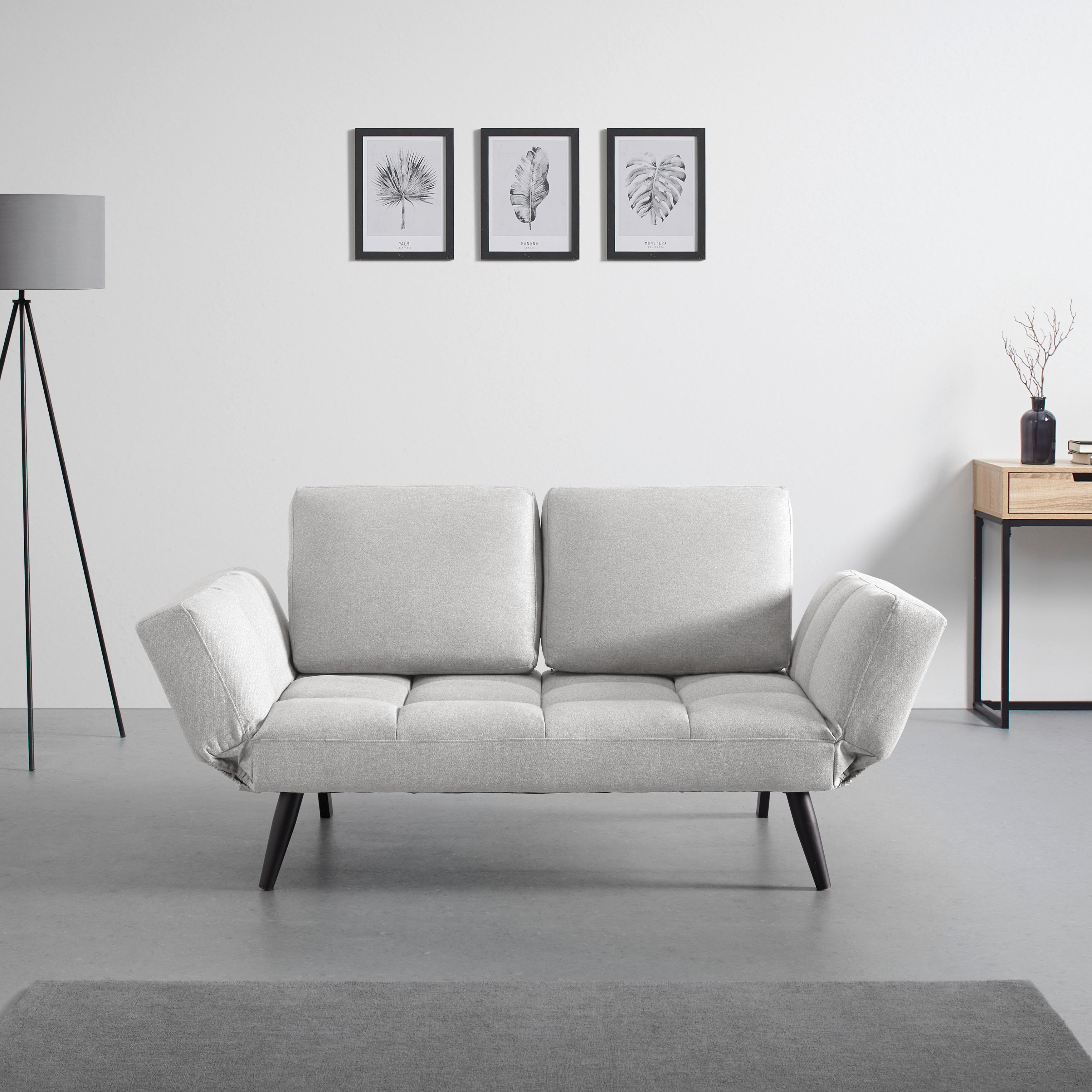 Pohovka AURELIA prírodná - čierna/prírodná farba, Modern, kov/drevo (191/73/78cm) - Bessagi Home