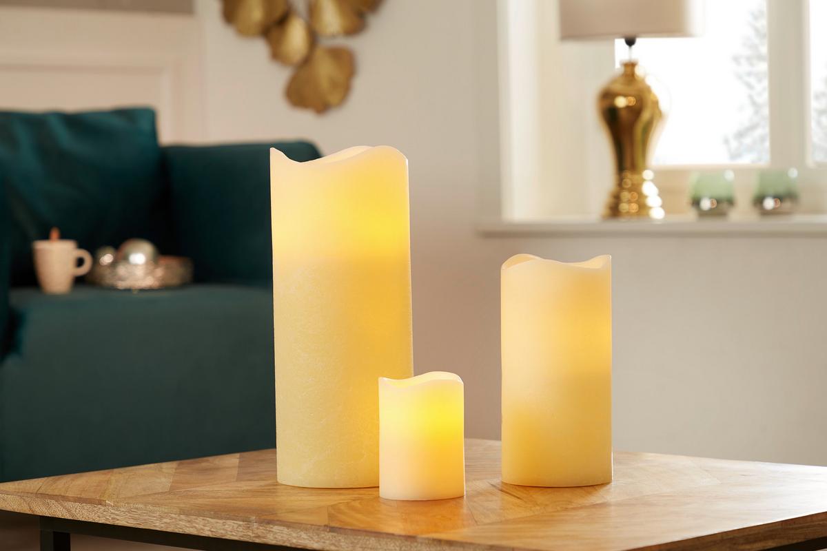 Gyertya Led-del Melina - natúr színű, Romantik / Landhaus, paraffin (10/20cm) - Luca Bessoni