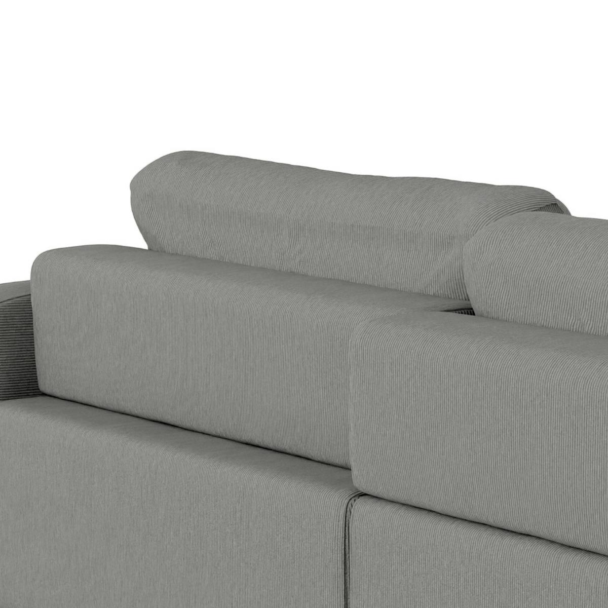 Bigsofa Bourbon, D. Grau B: 264 Cm - Dunkelgrau/Schwarz, MODERN, Textil (264/84/125cm) - Trendmanufaktur
