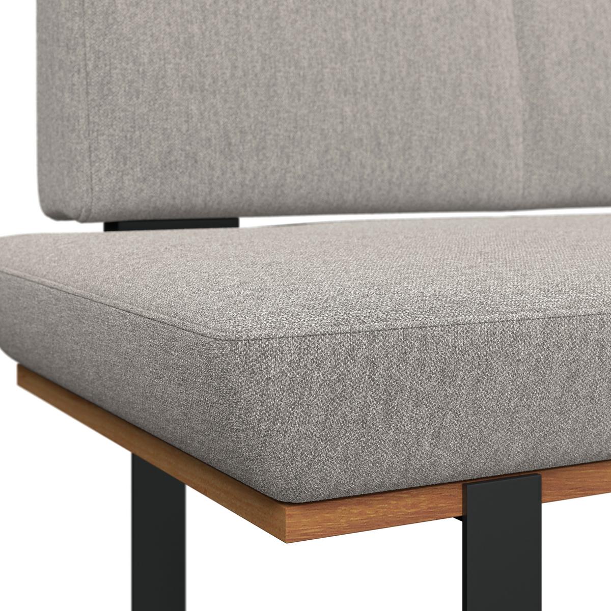 Eckbank Tristan Webstoff hellgrau, S:225x175cm - Hellgrau/Schwarz, MODERN, Holz/Textil (225/175cm) - James Wood
