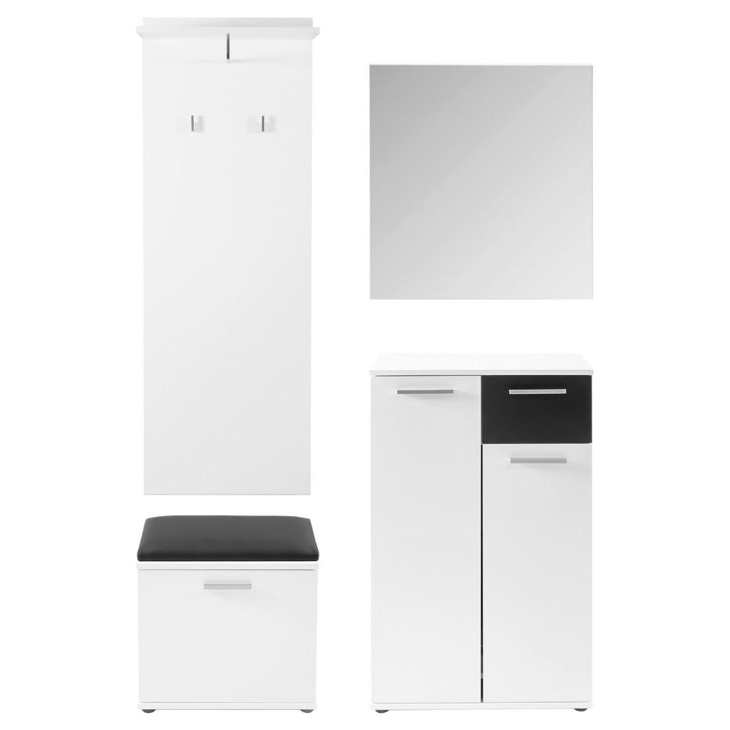 Garderobe Jakob 4-Teilig Schwarz/Weiß B: 60 cm
