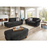 2-Sitzer-Sofa Gotland schwarz Rücken echt, 163x84x89 cm - Schwarz/Naturfarben, KONVENTIONELL, Textil (163/84/89cm) - Sit & More