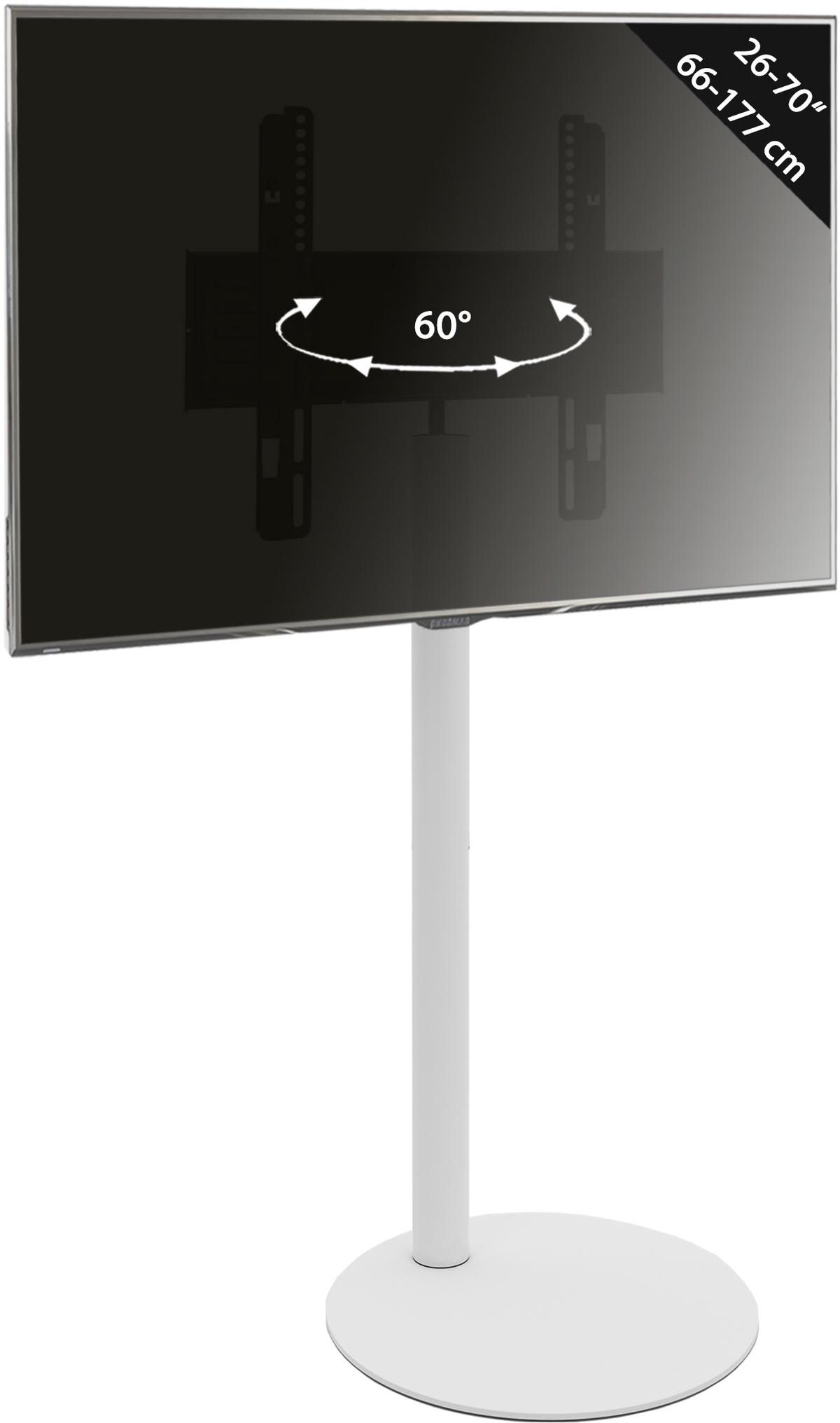 Tv-rack Schwenkbar Cirla Max. 40 Kg - Weiß, Basics, Metall (45/100/45cm) - MID.YOU