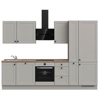 Kuchyňská linka 300 cm, kamenná sivá supermatná - šedá/černá, Moderní, kov/kompozitní dřevo (300cm) - Nobilia