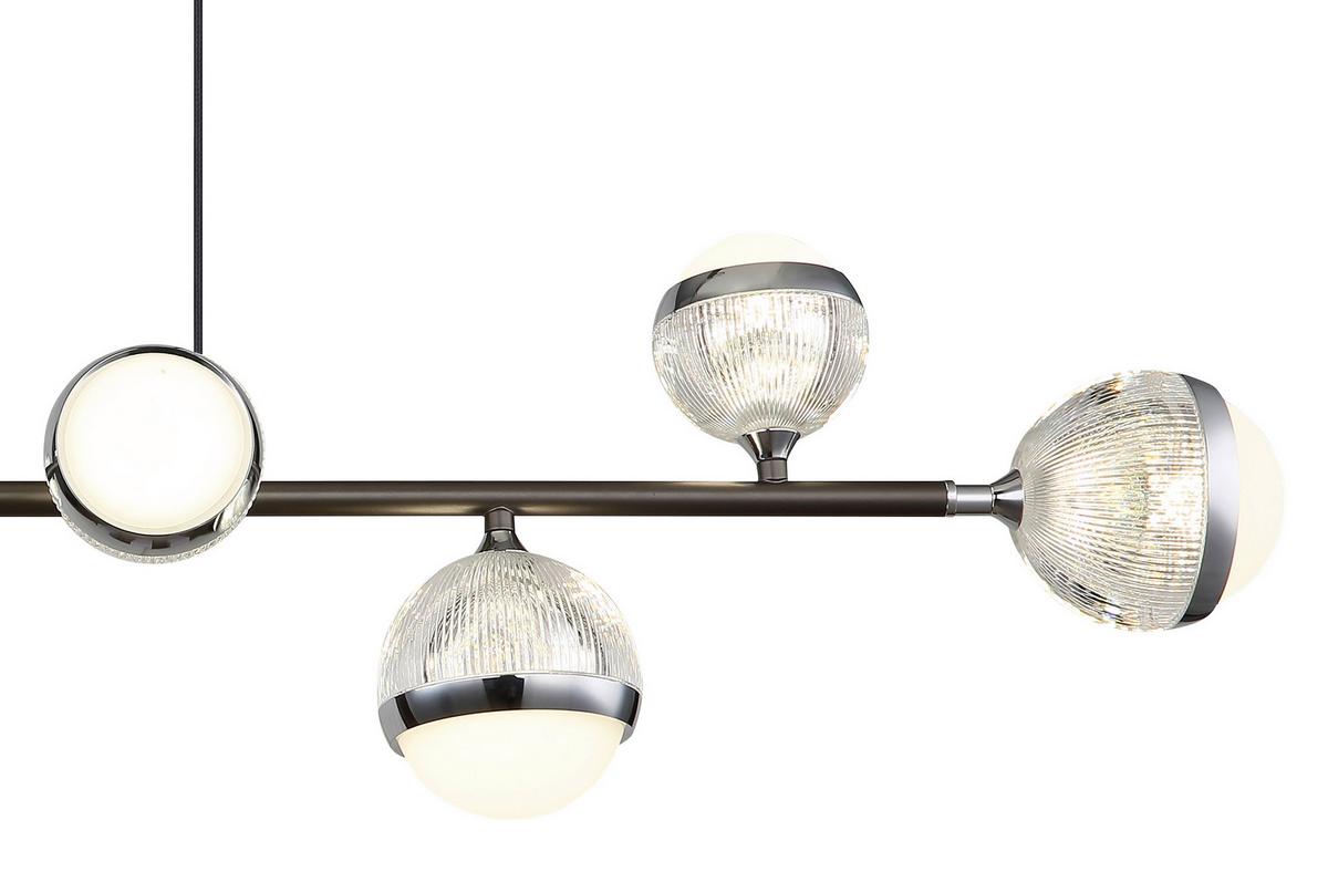 LED-Hängeleuchte 56011-8 - Klar/Chromfarben, KONVENTIONELL, Kunststoff/Metall (109/24/120cm) - Globo