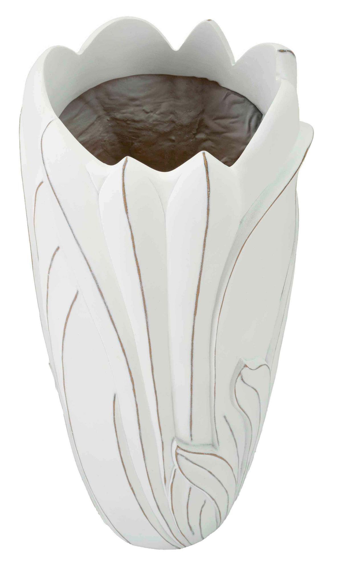 Vase Gardy Weiß B: 30,5 Cm - Weiß, Basics, Kunststoff (30,5/69/30,5cm)