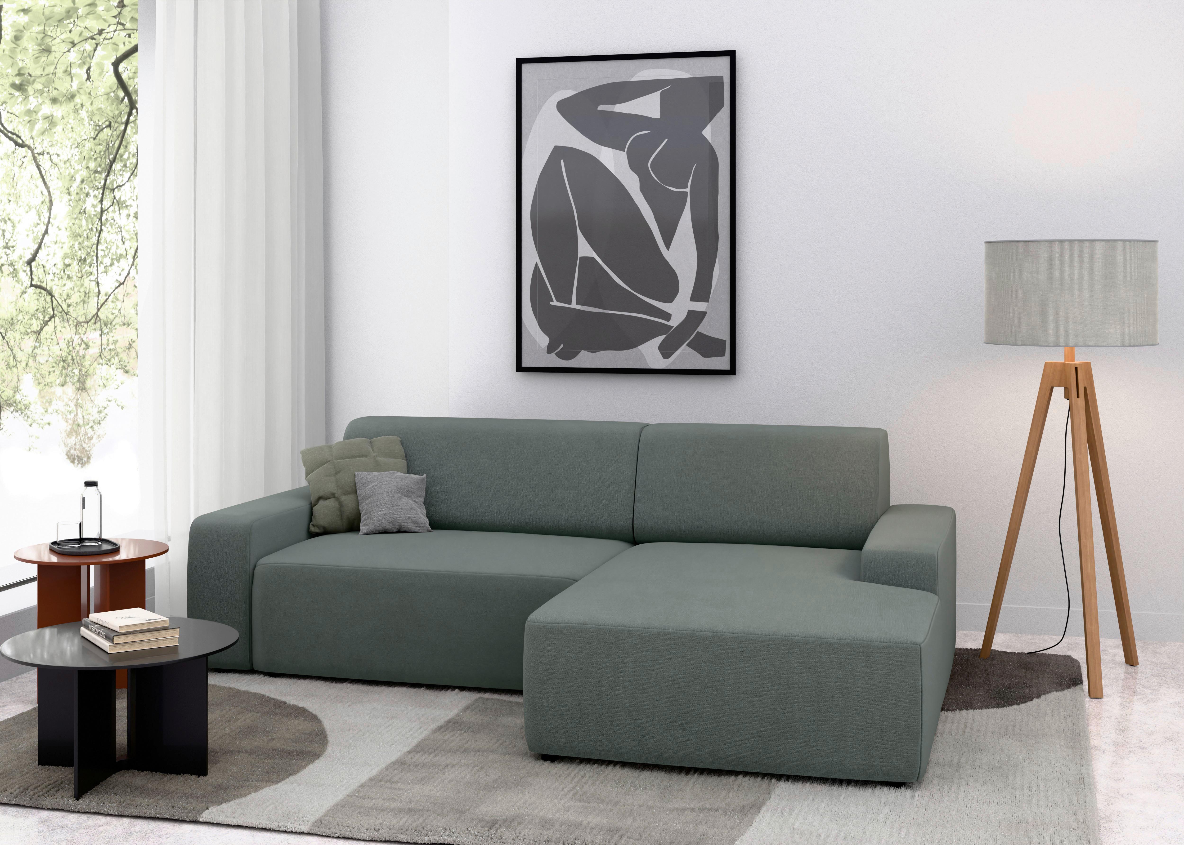 Ecksofa Wien, Grau S: 246x162 cm - Schwarz/Grau, MODERN, Textil (246/162cm) - Trendmanufaktur