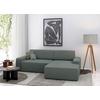 Ecksofa Wien, Grau S: 246x162 cm - Schwarz/Grau, MODERN, Textil (246/162cm) - Trendmanufaktur