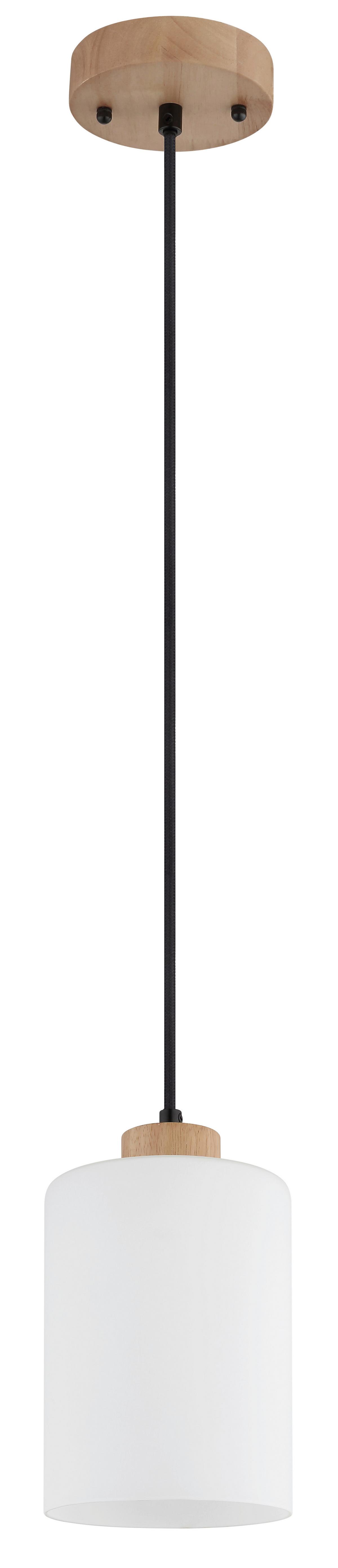 ZÁVĚSNÉ SVÍTIDLO ROWENA - černá/opál, Natur, dřevo/textil (15/120cm) - Globo