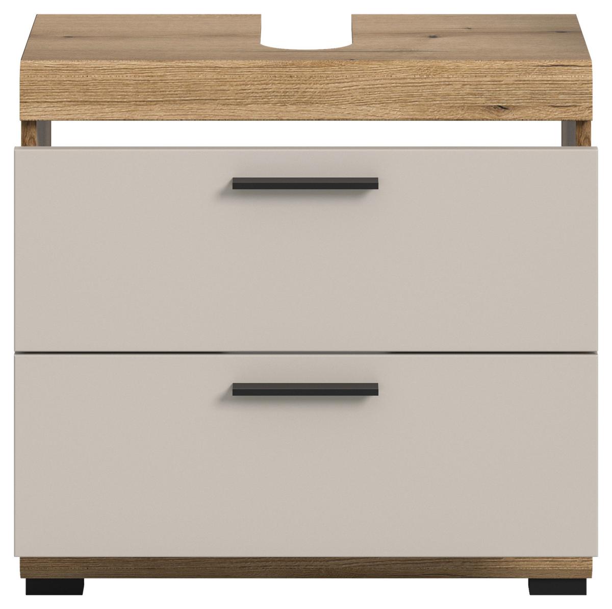 Waschbeckenunterschrank Scout Kaschmir/naturfarben B: 60 Cm - Kaschmir/Schwarz, MODERN, Holzwerkstoff (60/56/34cm) - MID.YOU