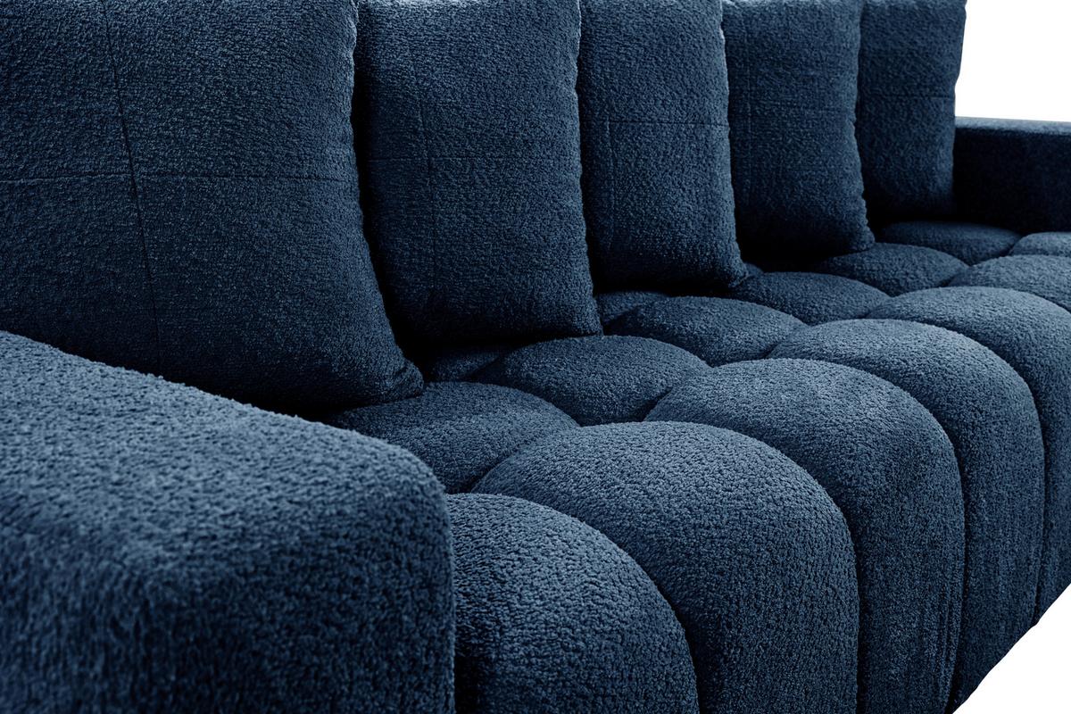 Schlafsofa Cloud Blau B: 250 cm - Blau/Schwarz, Basics, Textil (250/86/140cm) - Livetastic