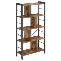 Nástenná knižnica IRON - hnedá/čierna, Basics, kov/kompozitné drevo (74/154,5/30cm) - Boxxx