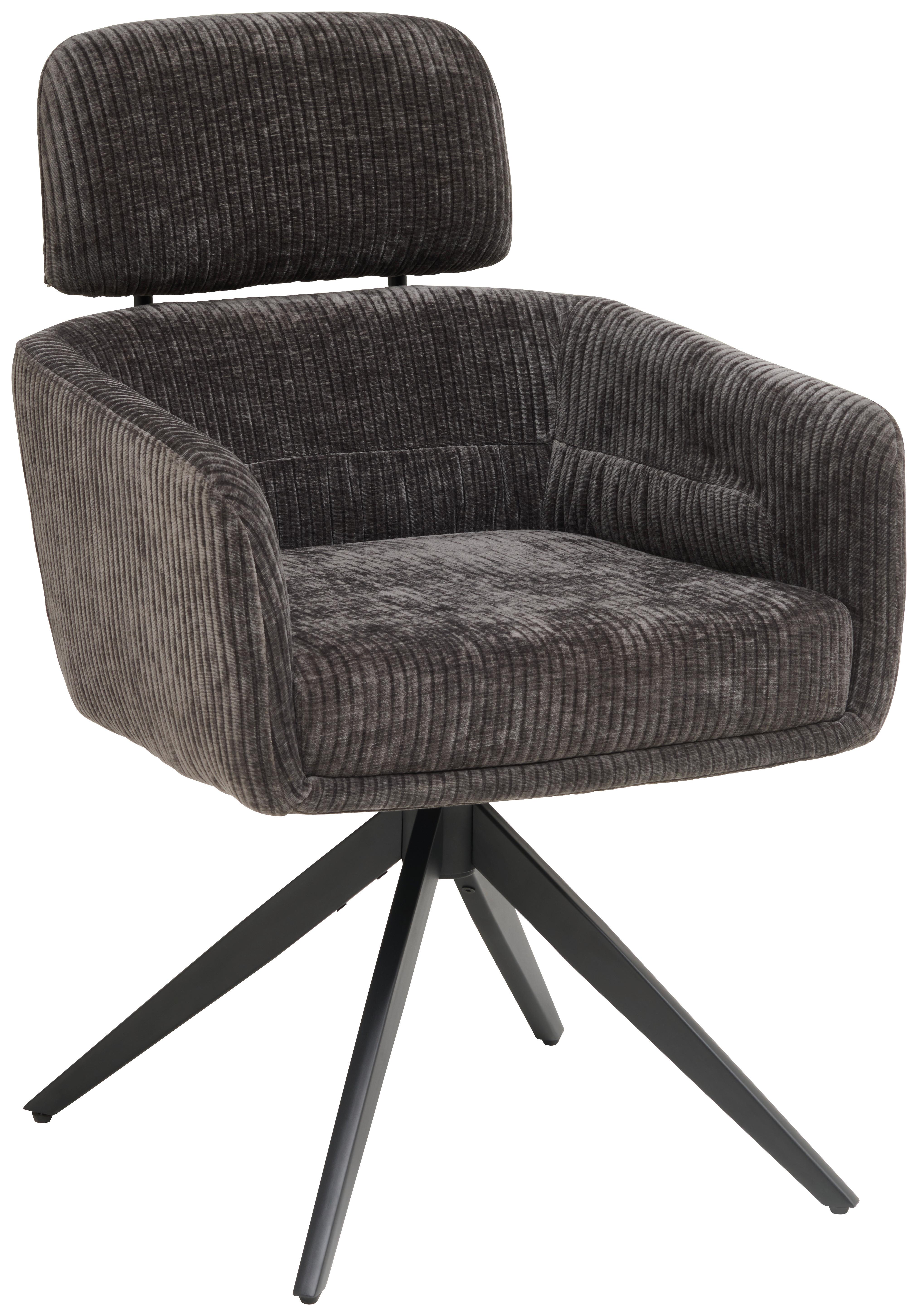 Armlehnstuhl Malte Cord Anthrazit, B: 60 cm