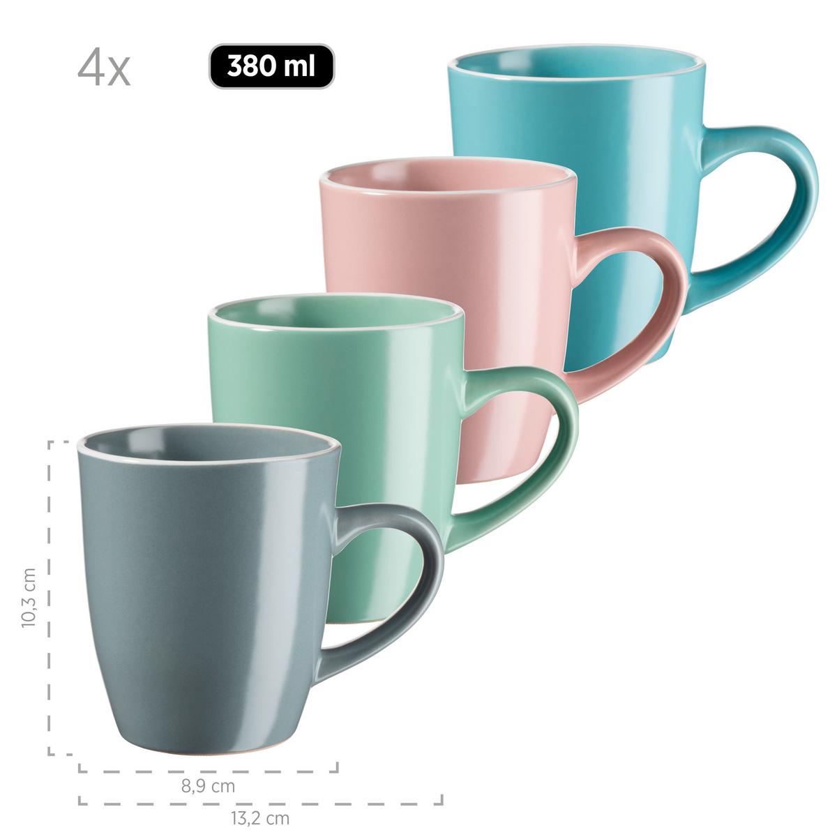 Kombiservice Elissa II 4 Personen Geschirr Set - Türkis/Rosa, Basics, Keramik - Mäser