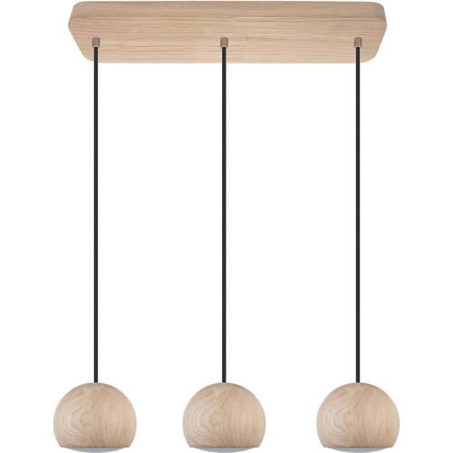 Hängeleuchte 8540303 - Balli-3/ Schwarz - Naturfarben, Natur, Holz (58/90cm)