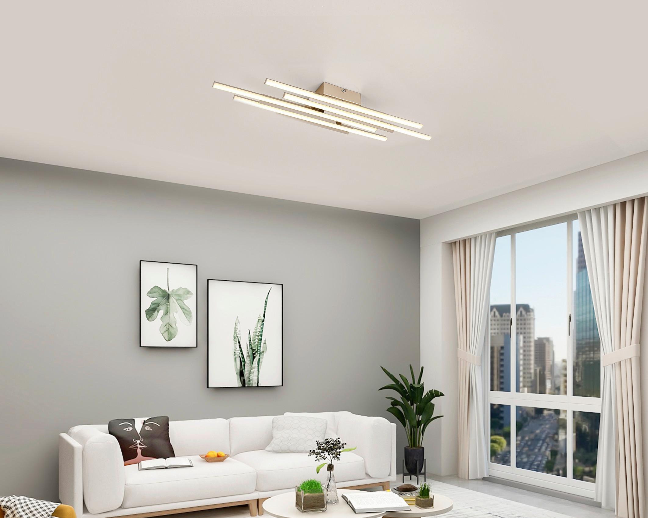 STROPNÉ LED SVIETIDLO LIR - šampanská, Modern, kov/plast (68/15cm) - Mömax
