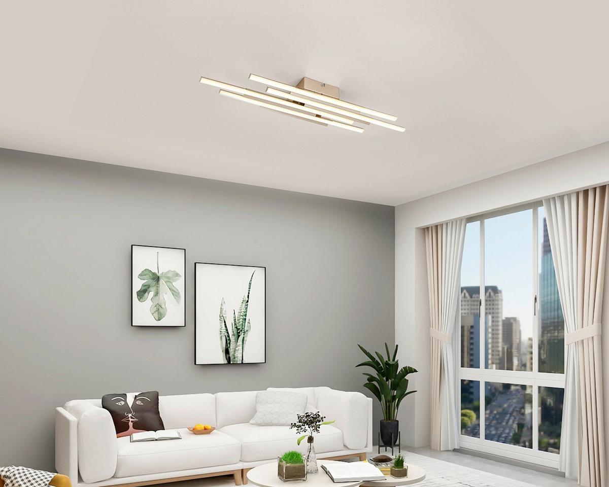 LED-Deckenleuchte Amra - Champagner, MODERN, Kunststoff/Metall (68/15/6cm) - Luca Bessoni