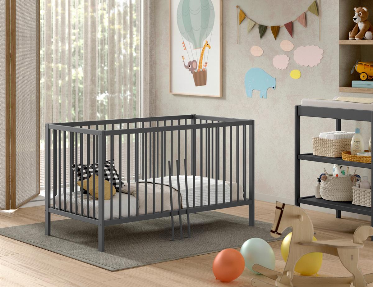 Kinder-/juniorbett Dino - Anthrazit, MODERN, Holz (70/140cm) - MID.YOU
