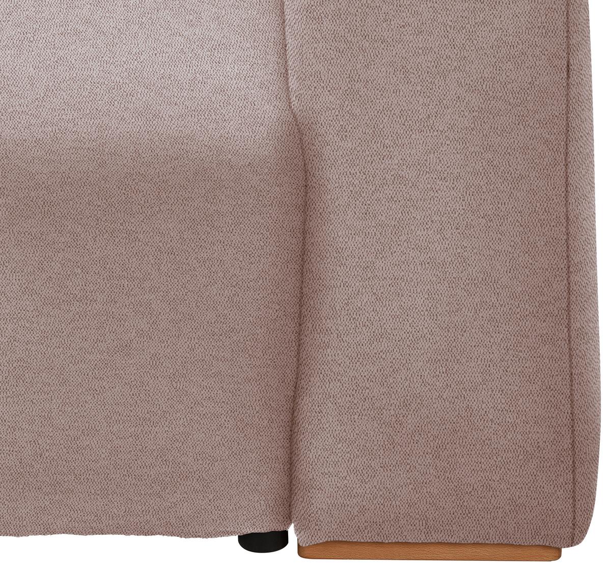 Schlafsofa Vouge Altrosa Bettkasten, B: 255 Cm - Buchefarben/Schwarz, KONVENTIONELL, Textil (255/86/123cm) - Livetastic