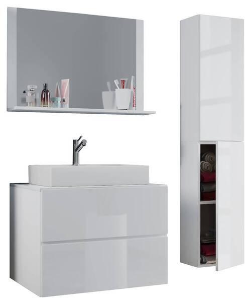 Badezimmer Lendas Weiß B: 94 Cm - Weiß, MODERN, Glas/Keramik (94cm) - MID.YOU