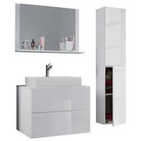 Badezimmer Lendas Weiß B: 94 Cm - Weiß, MODERN, Glas/Keramik (94cm) - MID.YOU