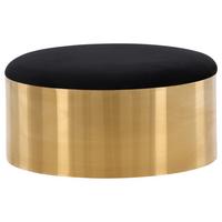 Hocker Puff - Goldfarben/Schwarz, Design, Textil/Metall (45/46/45cm) - Livetastic