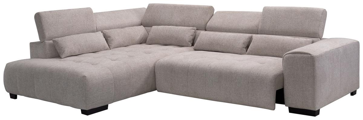 Ecksofa Matera Beige/Naturfarben 226x311 cm - Beige/Schwarz, Trend, Holz/Holzwerkstoff (226/311cm)
