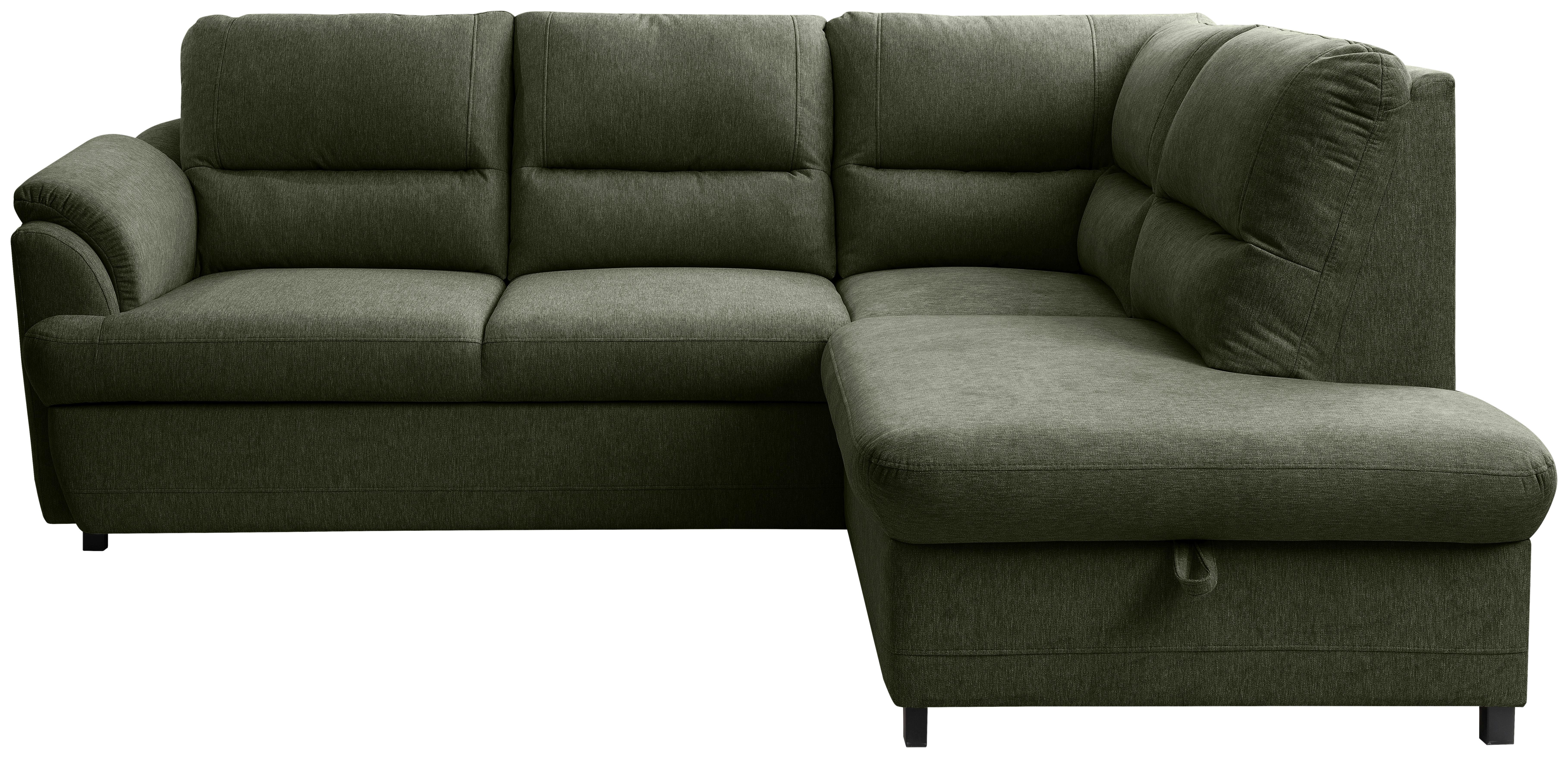 Rohová sedačka GUSTO, pravá, zelená - černá/zelená, Basics, dřevo/textil (240/200cm)