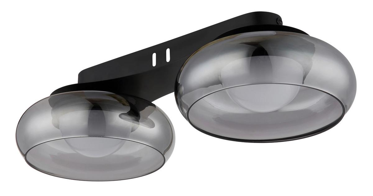 LED-Deckenleuchte 3000/4200/6000k - Schwarz/Weiß, Design, Glas/Kunststoff (45/20/10cm) - Globo