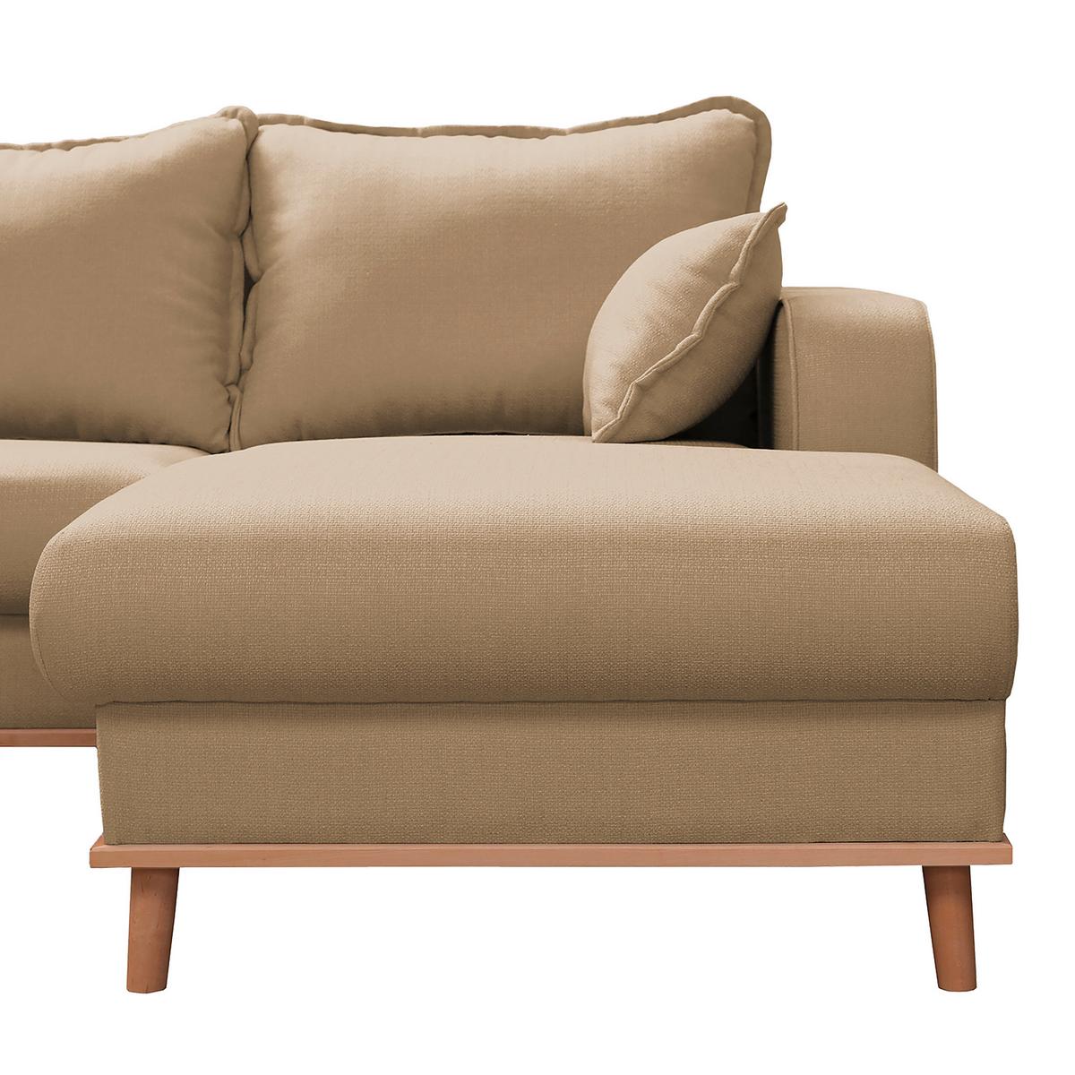 Wohnlandschaft Beata Sandfarben U: 167x296x170 cm - Sandfarben/Wengefarben, Design, Textil (167/296/170cm) - Livetastic