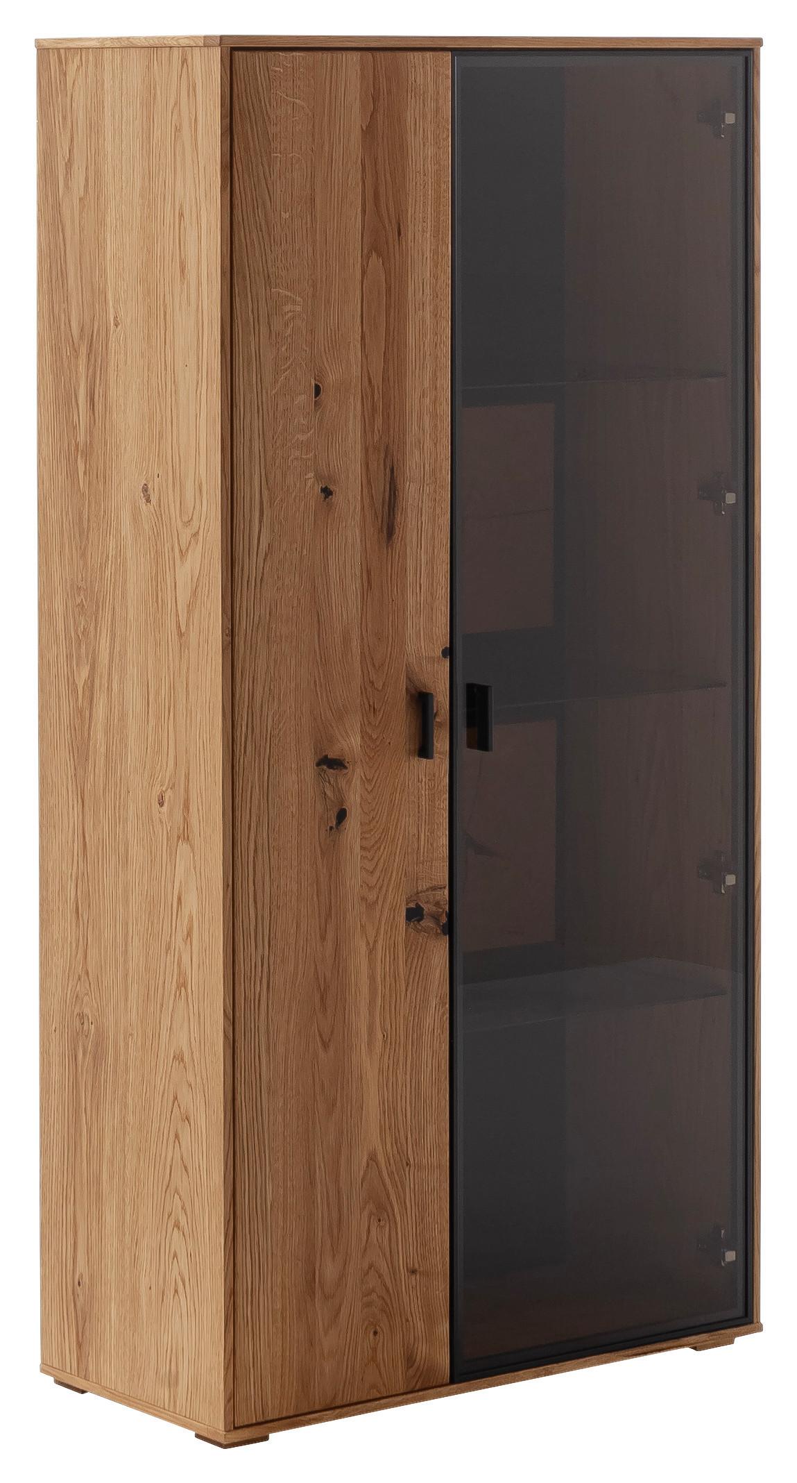 Highboard Assini Wildeiche B: 78 cm - Wildeiche, Design, Glas/Holz (78/156/37cm) - MID.YOU