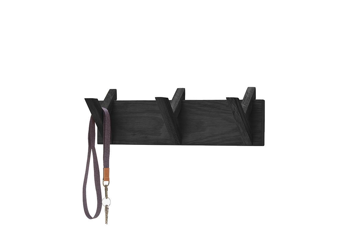 LIŠTA S HÁČKY BANTRY - černá, Konvenční, dřevo (40/13/12cm) - Mömax