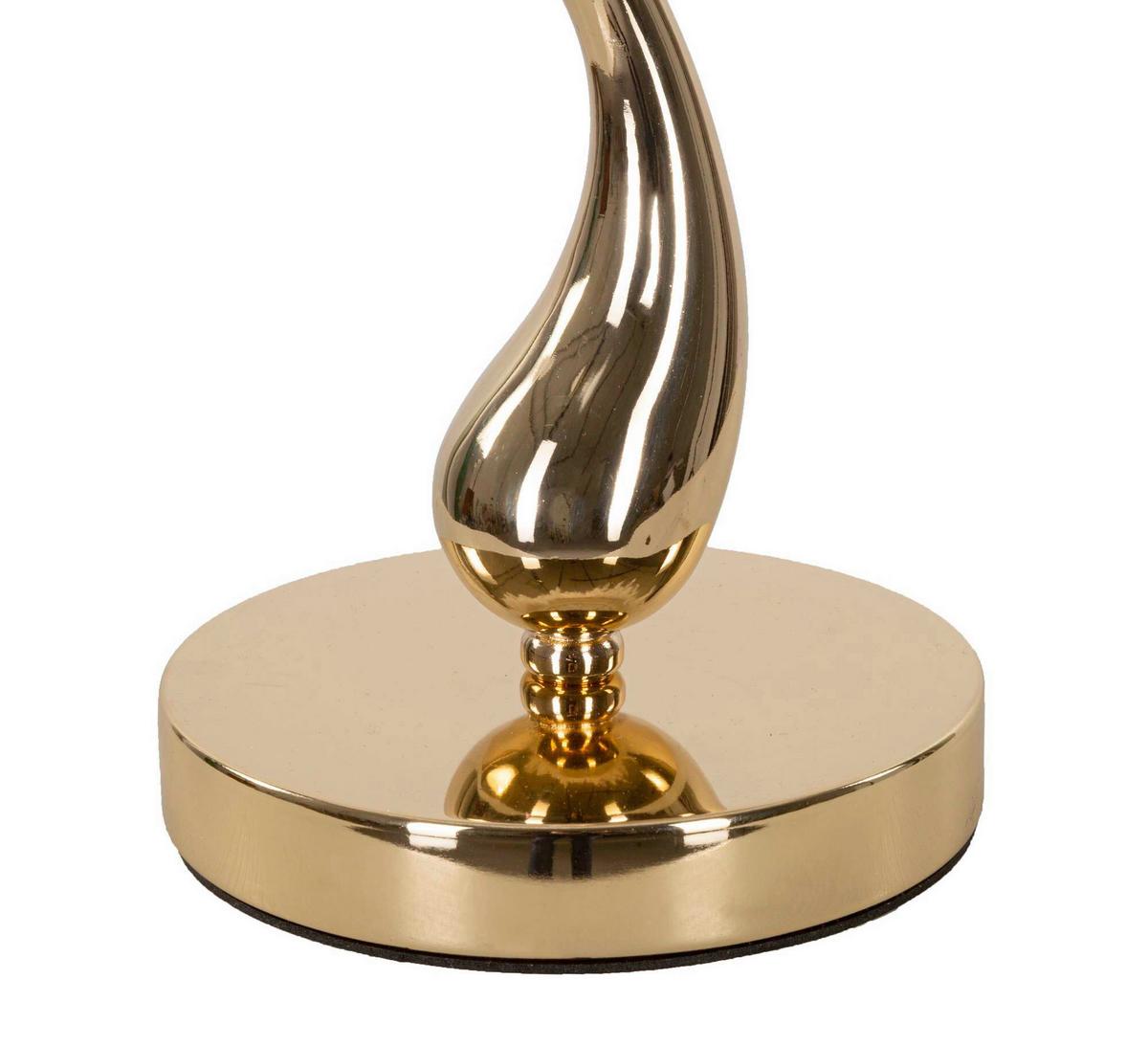 Tischleuchte Cart White Weiß, Goldfarben B: 25 cm - Goldfarben/Weiß, Basics, Kunststoff/Metall (25/47/25cm)