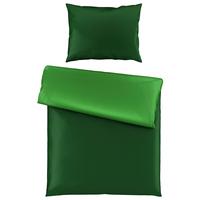 Satin-bettwäsche 140x200 Cm Melissa Dunkelgrün/hellgrün - Dunkelgrün/Hellgrün, MODERN, Textil - Luca Bessoni