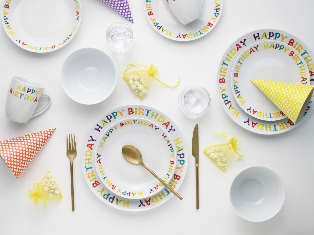 Kombiservice Happy Birthday Multicolor - Multicolor, Basics, Keramik - Creatable