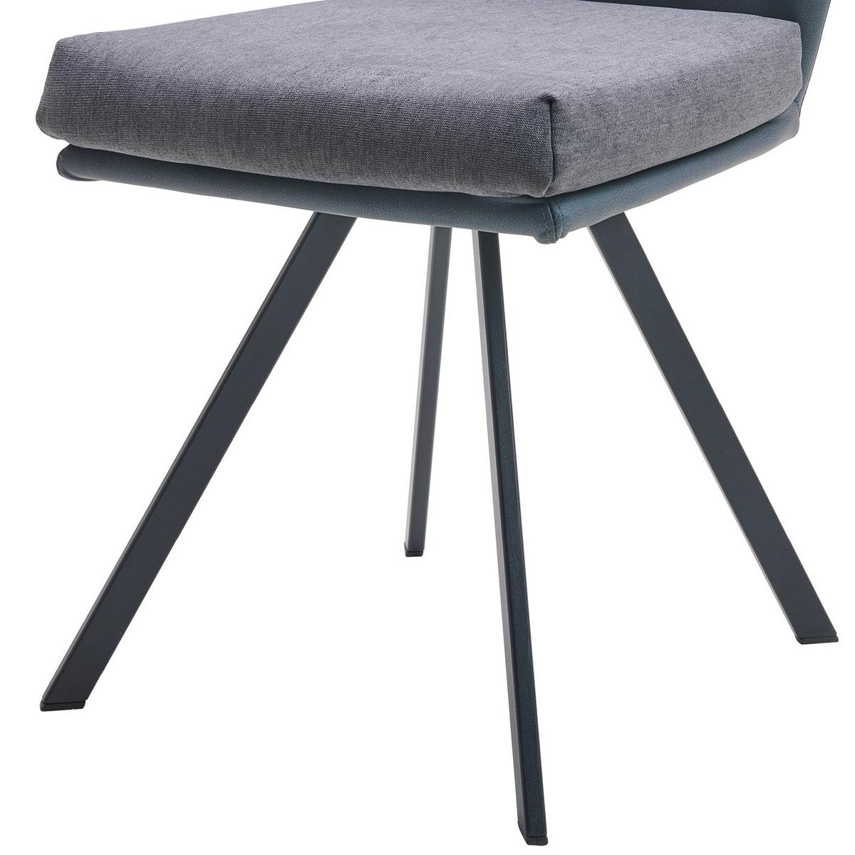 Esszimmerstuhl Kakan Blau/Grau Gepolstert - KONVENTIONELL, Holz/Textil (50/84/58cm) - Luca Bessoni