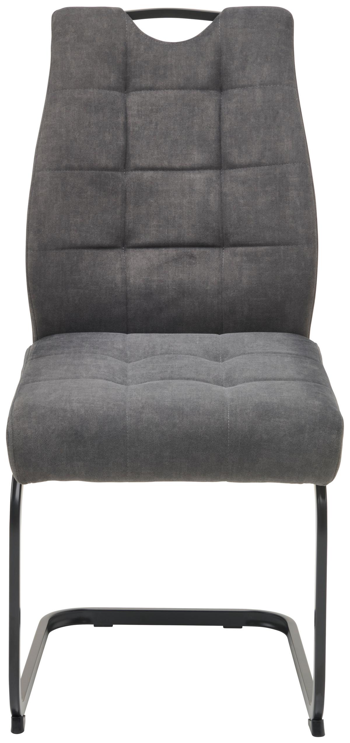 Schwingstuhl Felice Webstoff Grau, B: 46 Cm - Schwarz/Grau, KONVENTIONELL, Textil/Metall (46/96/61,5cm) - MID.YOU