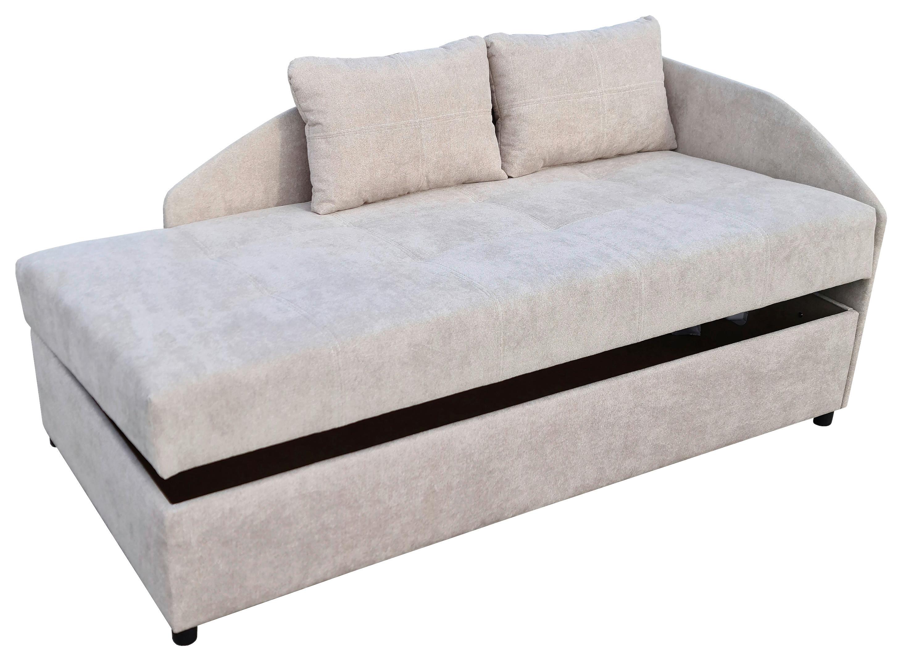 Kárpitozott Heverő Marbella 100/200 Cm - fekete/fehér, Konventionell, textil (207/107/90cm)