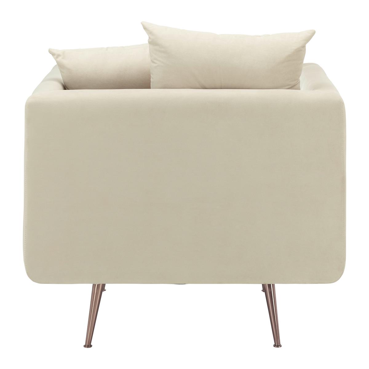 Relaxačné kreslo LUIS, béžový zamat - béžová/ružové zlato, Modern, kov/drevo (90/87/87cm) - Bessagi Home
