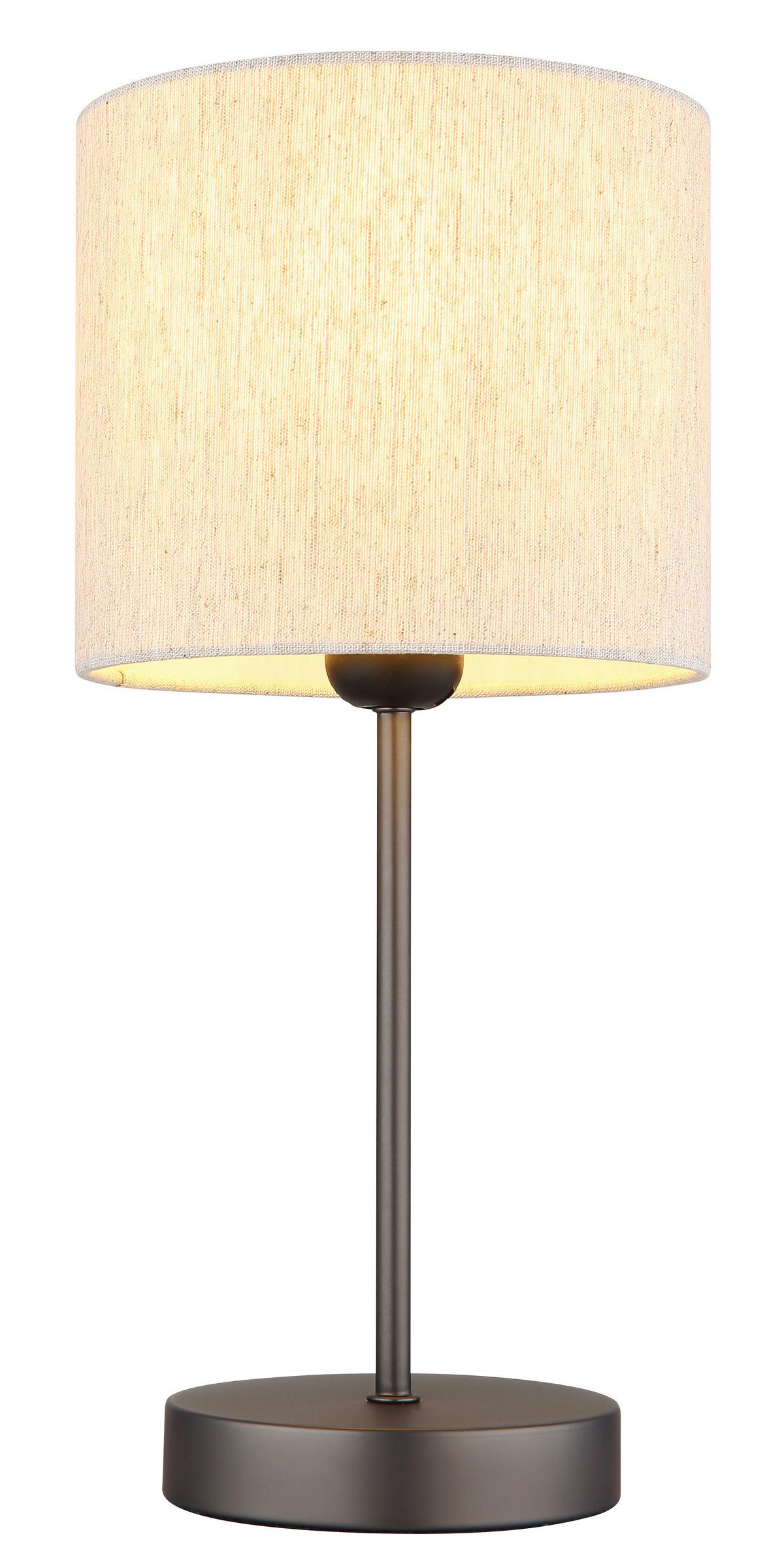 Tischleuchte Exkl. 1xe27, 25w - Schwarzchrom/Creme, Design, Kunststoff/Textil (17/37cm) - Globo