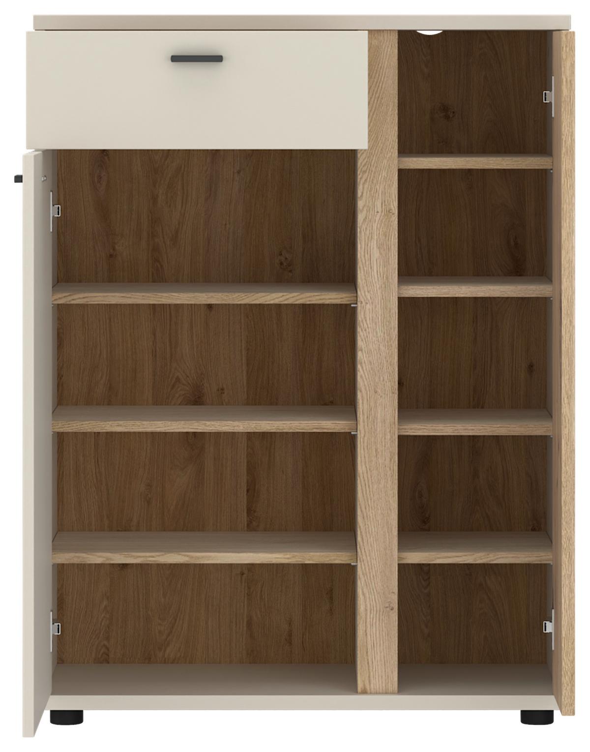 Kommode Mosano Eichefarben/Kaschmir B: 80 cm - Kaschmir/Eichefarben, Trend, Holzwerkstoff (80/105,9/40cm)